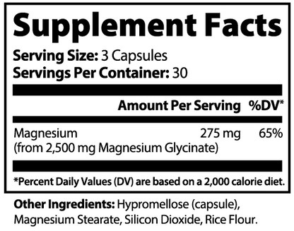 The nightly off switch. Magnesium glycinate - 90 capsules, 30 servings
