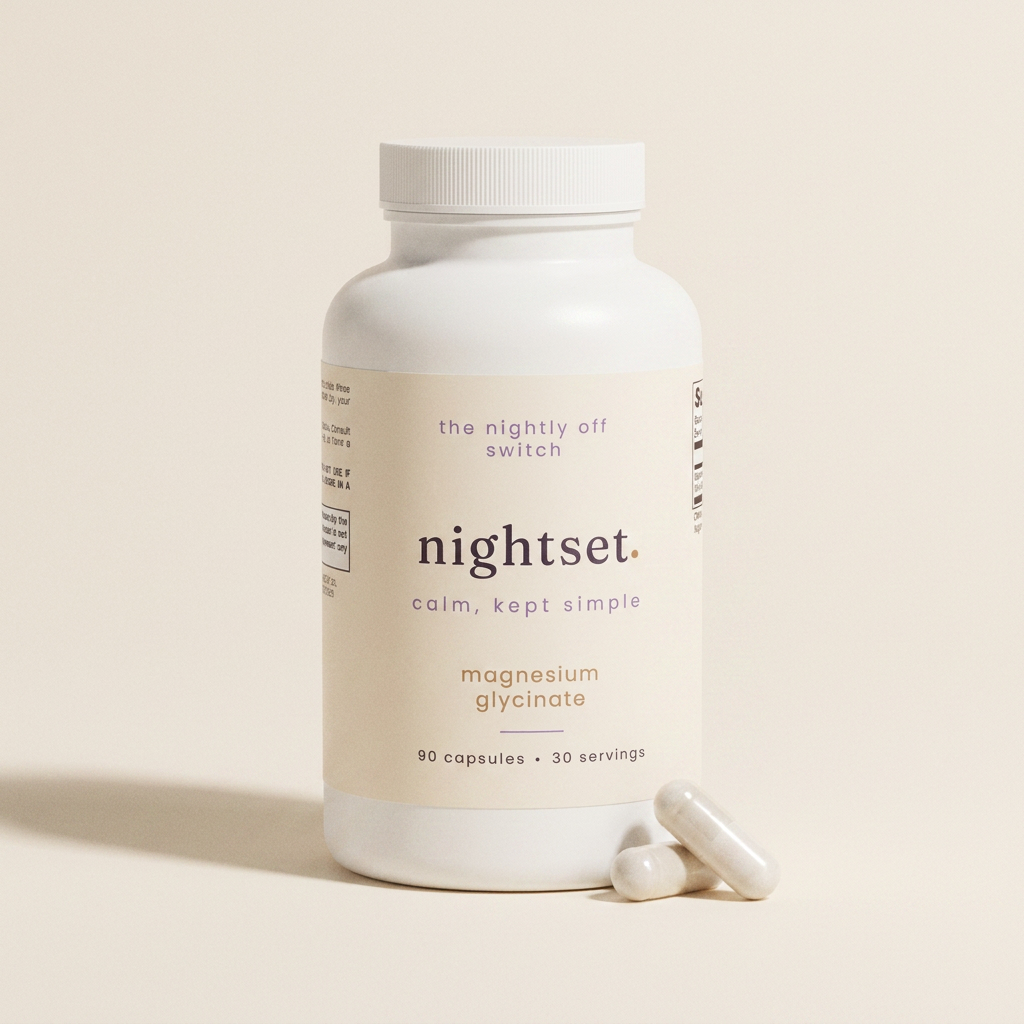 The nightly off switch. Magnesium glycinate - 90 capsules, 30 servings